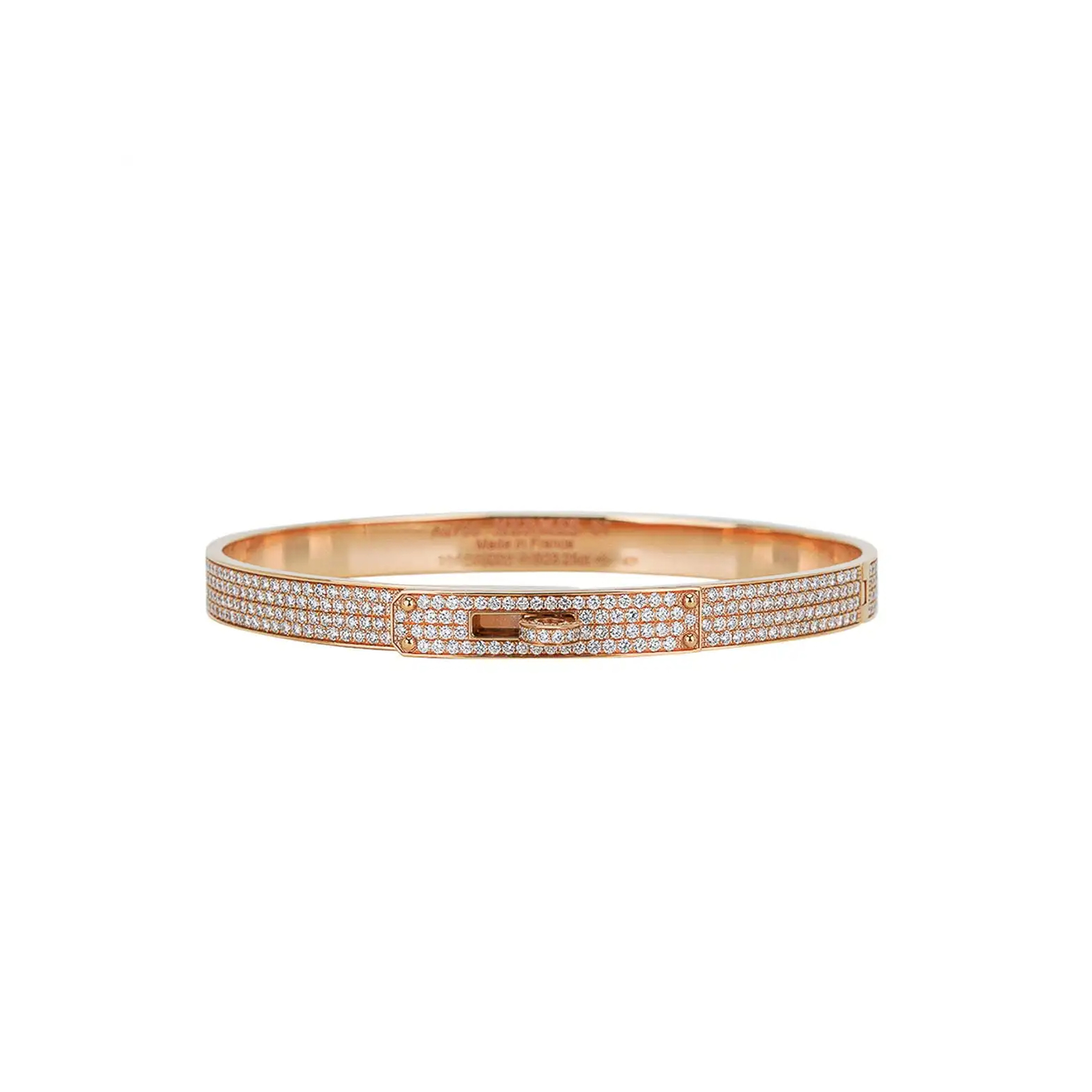 h**mes kelly Di*m*nd bracelet model in 18k yellow gold with